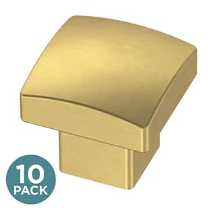 Simply Geometric 1-1/8 in. (29 mm) Modern Gold Cabinet Knobs (10-Pack)