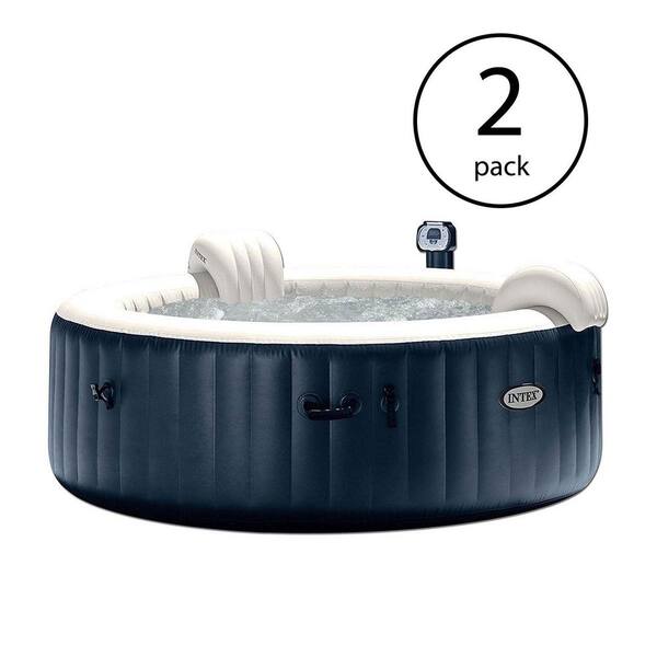 Intex Pure Spa 6 Person Inflatable Outdoor Bubble Jets Hot Tub 28409E (2-Pack)