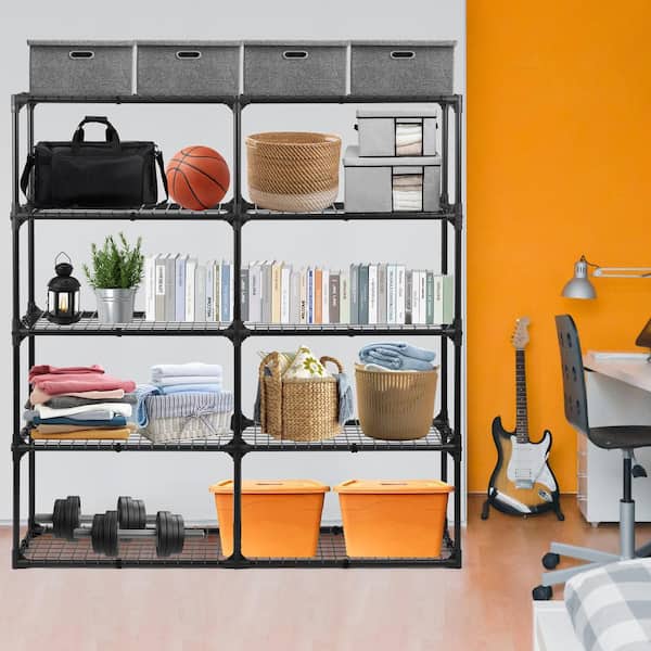 Tileon 5-Shelf Wire Rack with Cover (2-pack)