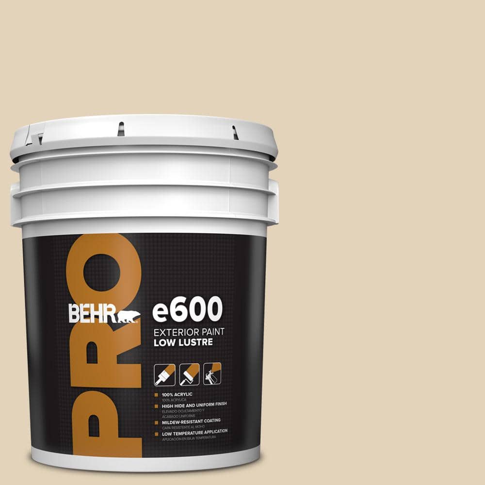 BEHR PRO 5 gal. #BXC-50 Stucco White Low Luster Exterior Paint PR62005 ...