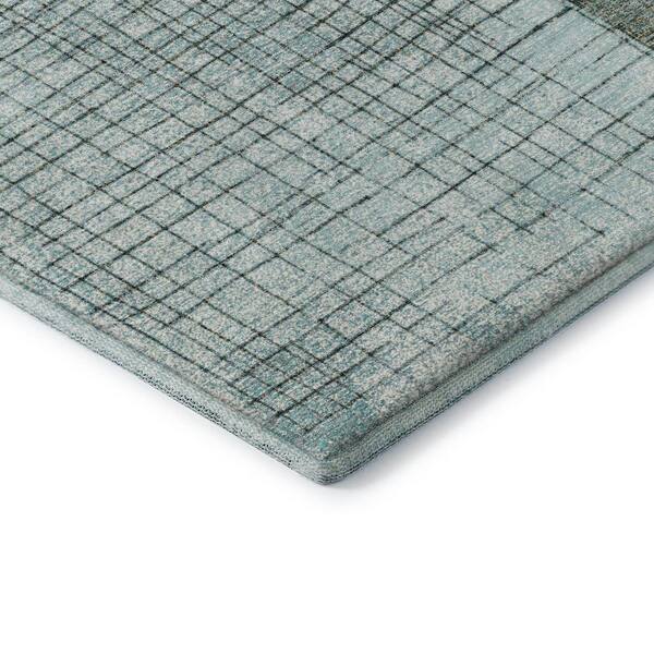 Mayfield Premium Machine Washable Abstract AMF2112 Teal 2 ft. x 3 ft. Accent Rug
