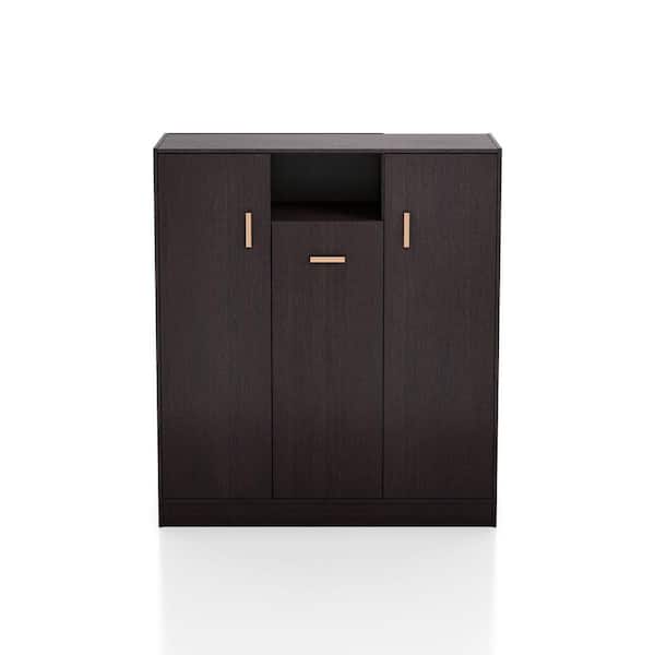 Furniture of America Vox 35.43 in. H x 31.5 in. W Recycled Wood Shoe Storage Cabinet