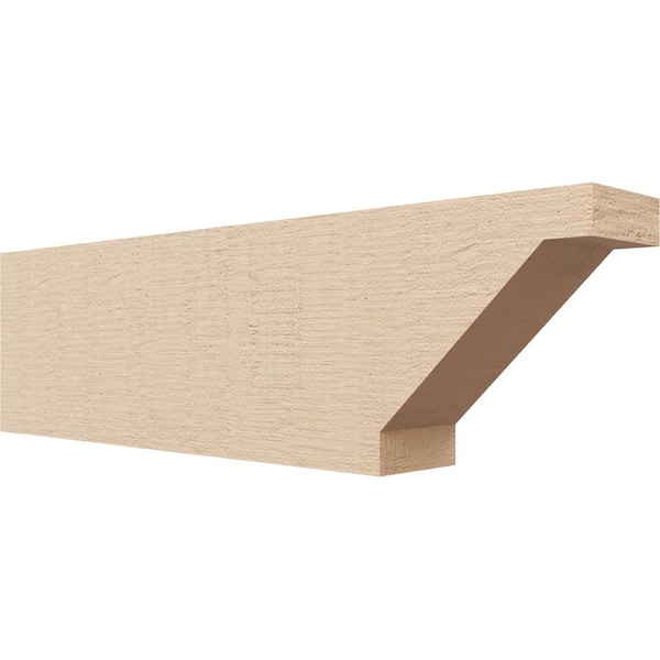 Ekena Millwork 4-in. x 8-in. x 28-in. Burlington Woodgrain, Primed Tan Timberthane Polyurethane Rafter Tail Brace