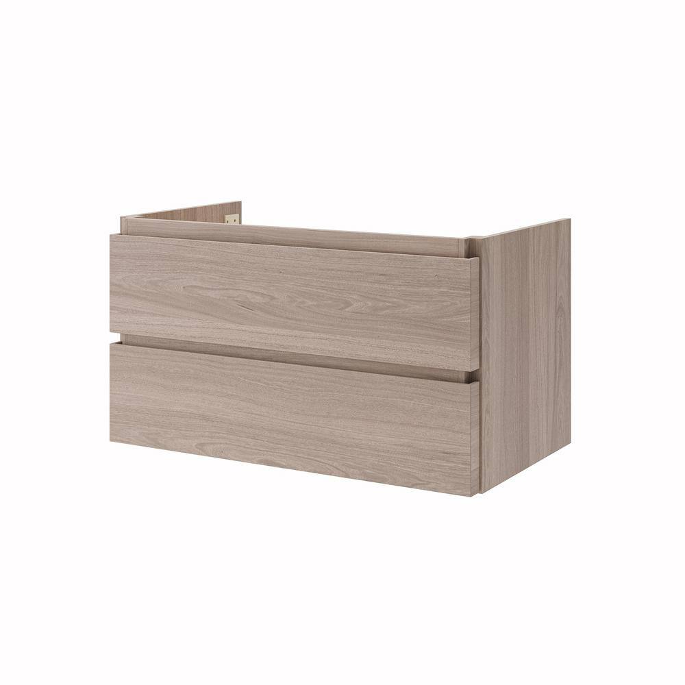 Vanilla Oak 35" Wall-Mount Floating Single Vanity Base