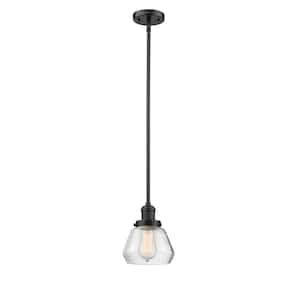 Fulton 1 Light Oil Rubbed Bronze Cone Pendant Light with Clear Glass Shade