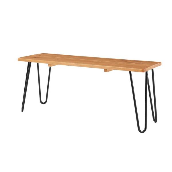 metal dining bench black
