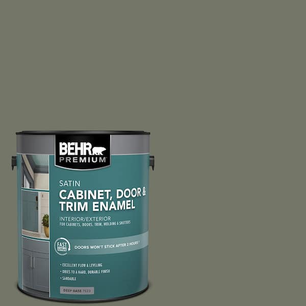 BEHR PREMIUM 1 gal. #PPU10-19 Conifer Green Satin Enamel Interior/Exterior Cabinet, Door & Trim Paint