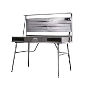48 in. Rectangular Silver 1 Drawer Computer Desk with USB Port