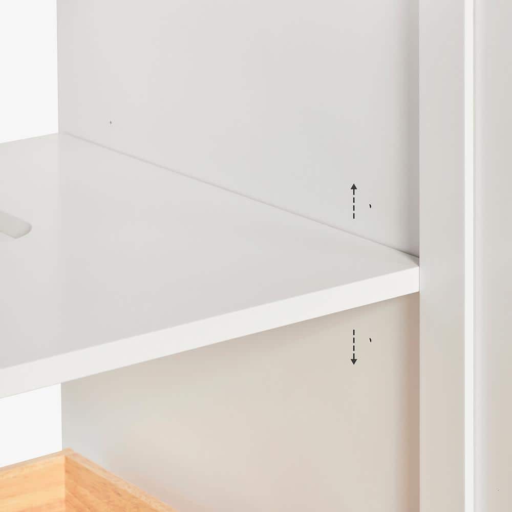 Kelly 66" White Wood Double Freestanding Vanity Cabinet