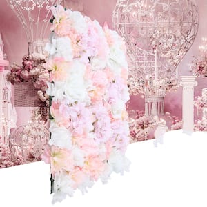 12-Piece Artificial Silk Rose Flower Wall Panel Wedding Photography Venue