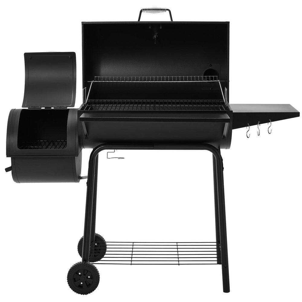 Royal Gourmet Black 48" Charcoal Grill with Offset Smoker