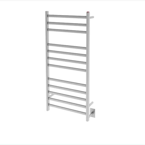 Ancona Prima Dual XL12-Bar Hardwired and Plug-in Electric Towel Warmer in Brushed Stainless Steel