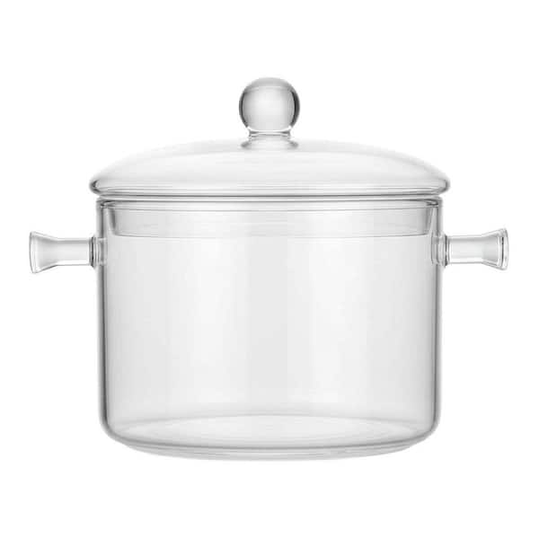 1.8 qt. Heat-Resistant Glass Sauce Pan 1. 7L with Lid Food-Grade Borosilicate Cookware Set for Pasta Soup Milk