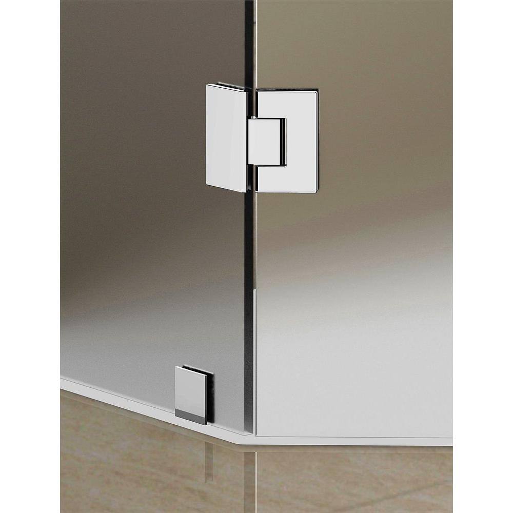 Neoscape 34" Chrome Frameless Frosted Glass Neo-Angle Shower Enclosure
