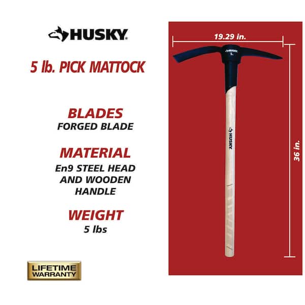 5 lb. Pick Mattock with 36 in. Wooden Handle