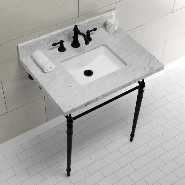Atwell 34 Inch Console Sink with Porcelain Legs