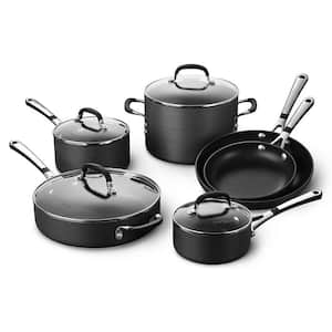 10-Piece Nonstick Kitchen Cookware Set with Stay-Cool Handles, Black
