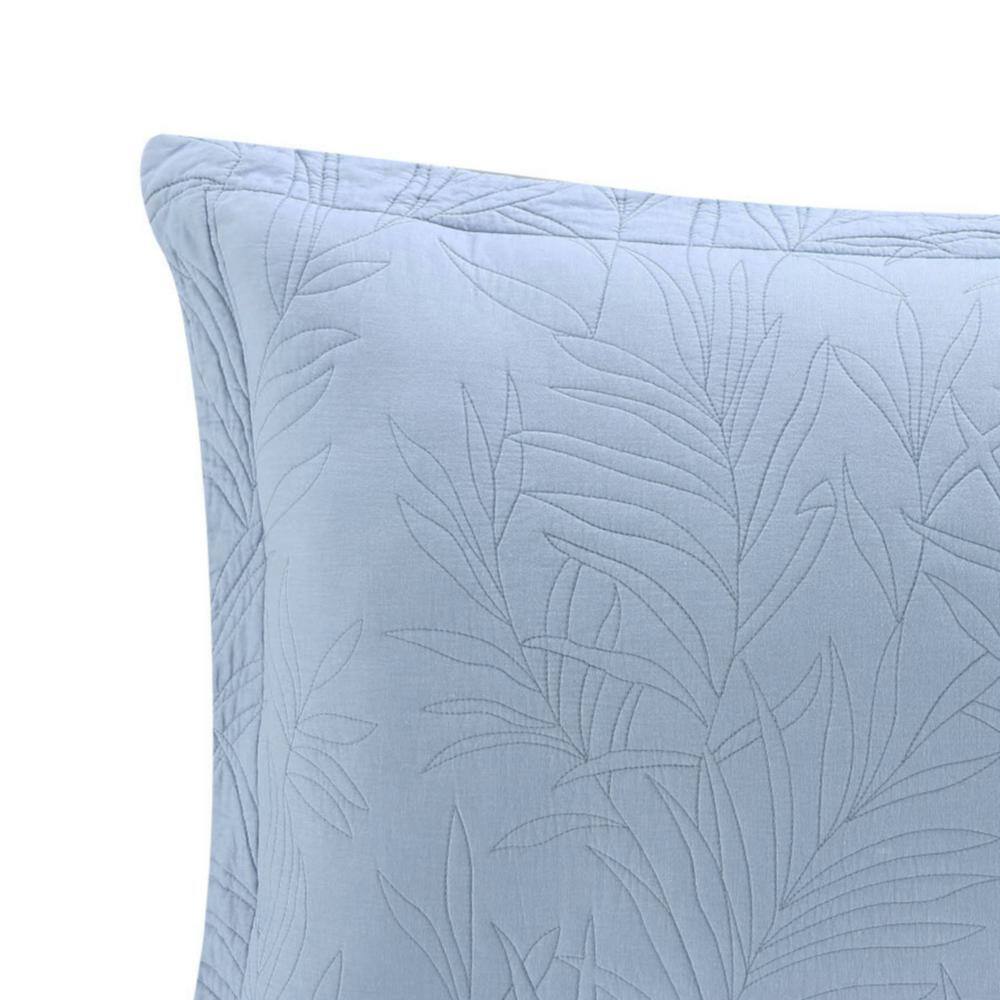 Costa Sera Blue Cotton Embroidered Standard Shams, 2-Pack