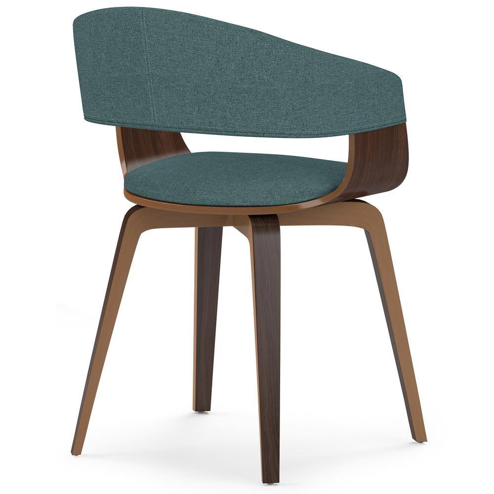 Calinda Light Turquoise Blue Upholstered Bentwood Dining Chair