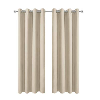 70 in. W x 95 in. L Blackout Curtains with Grommet Top Room Darkening Noise Reducing for Living Room , Beige（1 Panel）