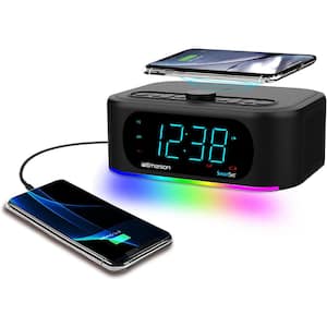 Emerson SmartSet 7-Color Bluetooth Speaker - 10W Stereo Sound, 15W Wireless Charging, and LED Lights Changing to Music