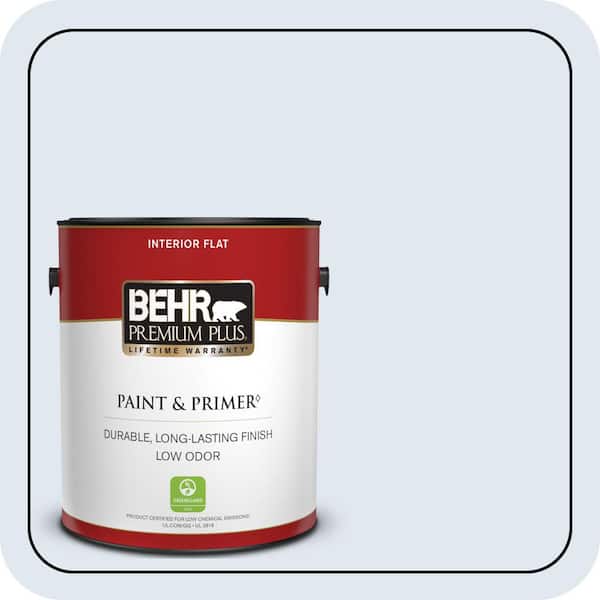 BEHR PREMIUM PLUS 1 gal. #M540-1 Bellflower Blue Flat Low Odor Interior Paint & Primer