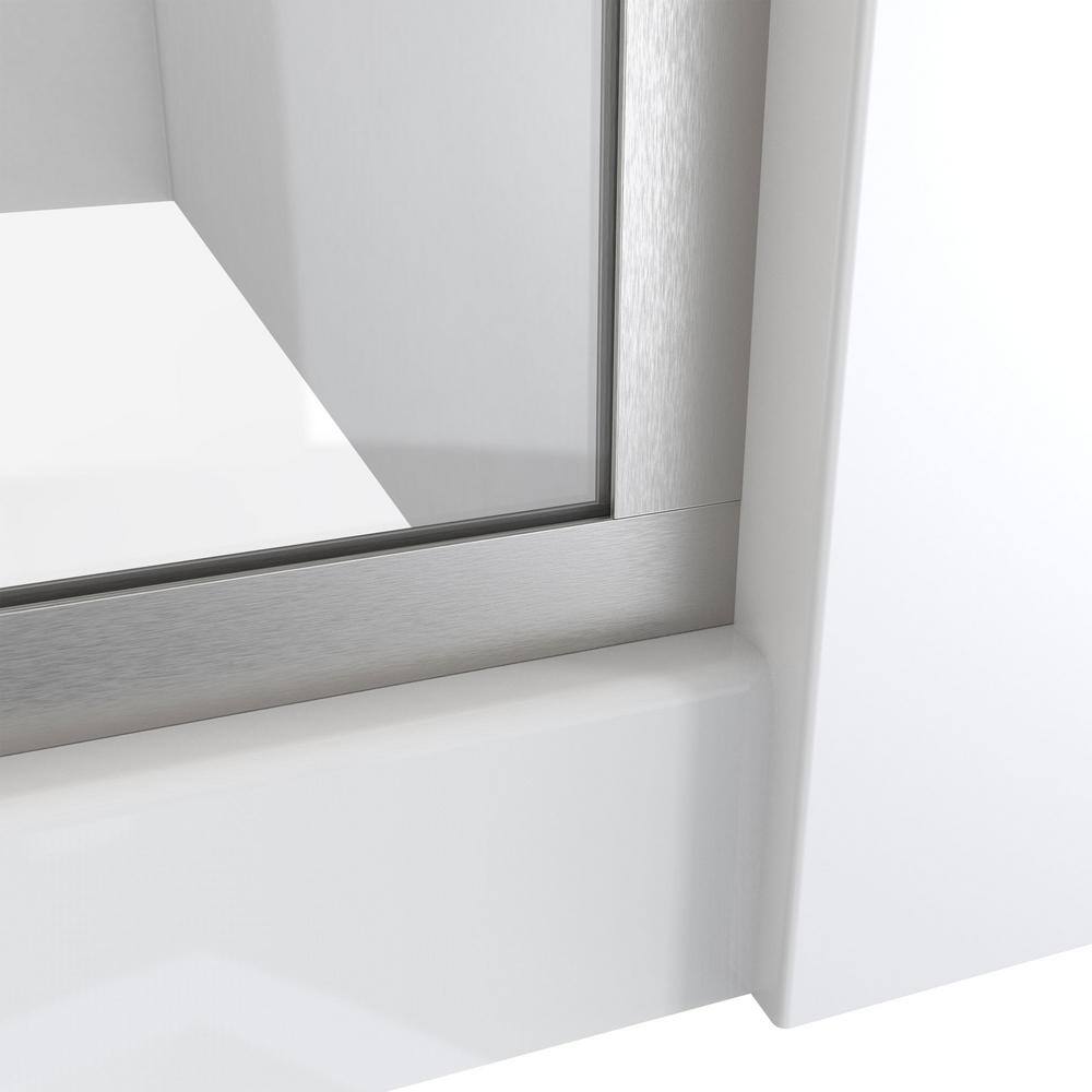 30" W x 72" H Frameless Brushed Nickel Shower Screen