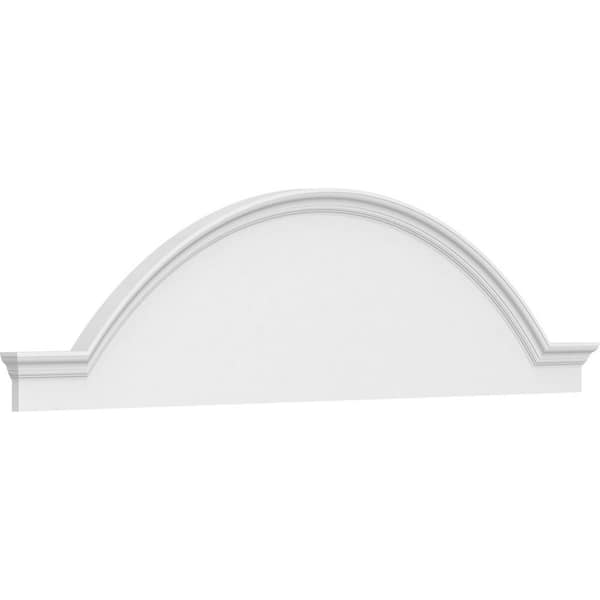 Ekena Millwork 2-1/2 in. x 86 in. x 22-1/2 in. Segment Arch with Flankers Smooth Architectural Grade PVC Pediment Moulding