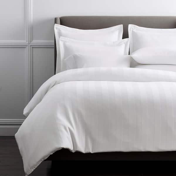 The Company Store Griffith White Solid 300-Thread Count Supima Cotton Queen Duvet Cover