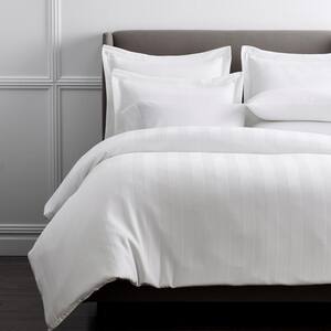 Griffith White Solid 300-Thread Count Supima Cotton Oversized Queen Duvet Cover