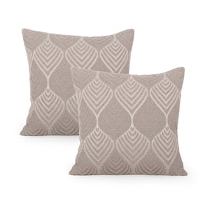 Arbuton Light Brown 18 in. x 18 in. Throw Pillow (Set of 2)