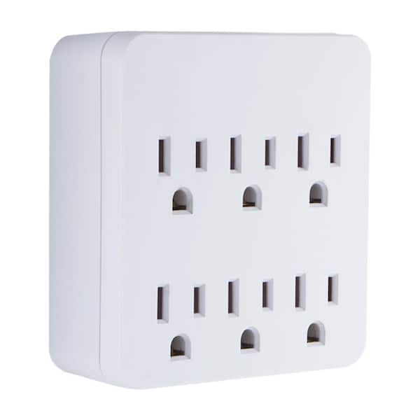 GE 6-Outlet Pro Surge Tap, White