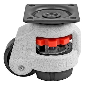 GD Series 1-5/8 in. Nylon Swivel Iconic Ivory Plate Mounted Leveling Caster with 130 lb. Load Rating