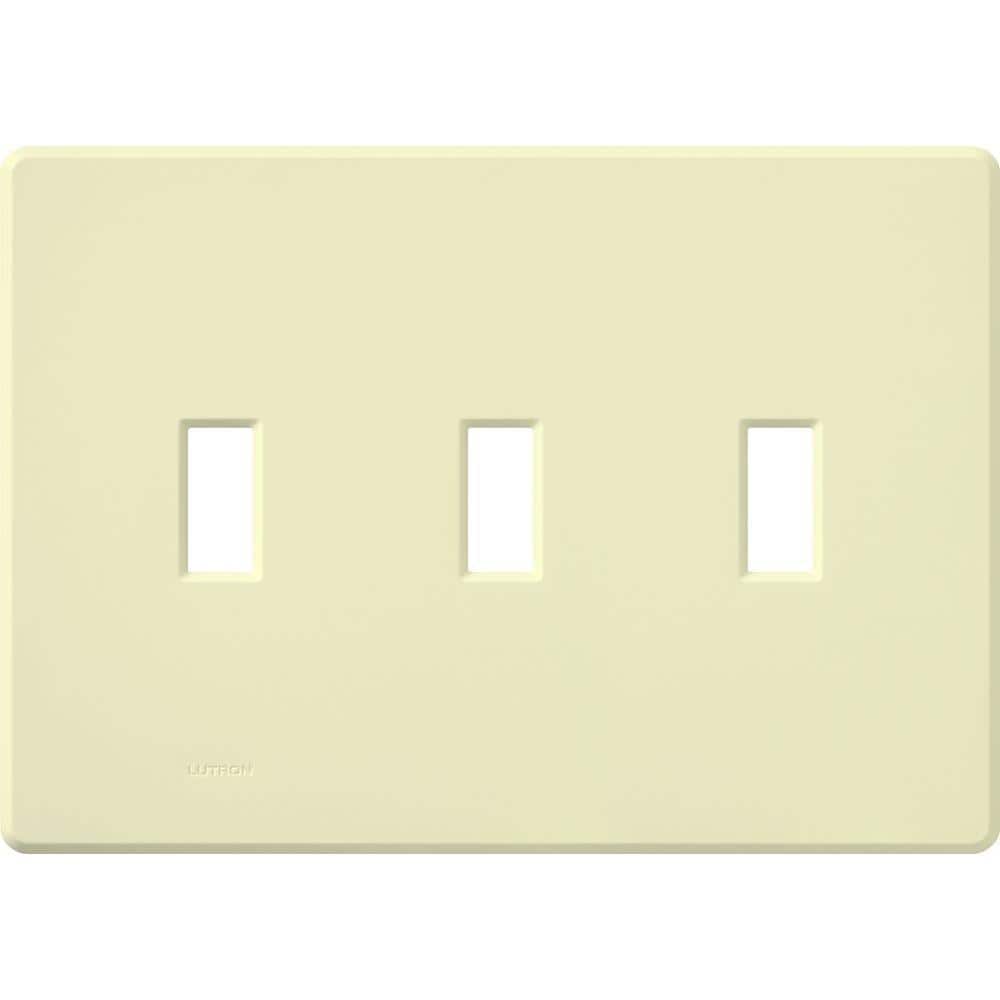 Lutron Fassada 3 Gang Toggle Switch Cover Plate for Dimmers and