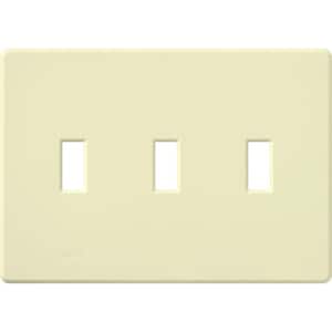 Fassada 3 Gang Toggle Switch Cover Plate for Dimmers and Switches, Almond (FG-3-AL)