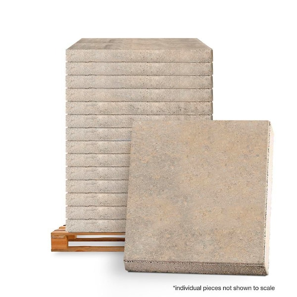 24 in. x 24 in. x 1.96 in. Square Tan Brown Blend Concrete Step Stone (28-Pieces/112 sq. ft. /Pallet)