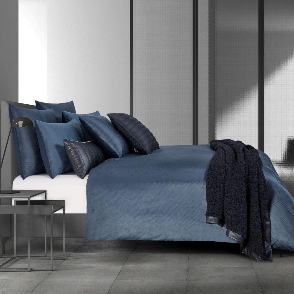 Valletta 3-Piece Navy Polyester Full/Queen Duvet Cover Set