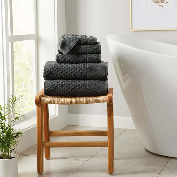 Midnight Ultra-Soft 100% Cotton Diamond Waffle 6-Piece Towel Set