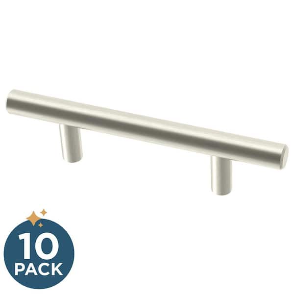 Franklin Brass 10-Pack Simple Bar 3 in. (76 mm) Modern Stainless Steel Cabinet Handle Drawer Pulls