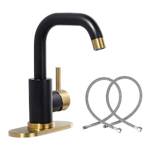 8.9 in. Single Handle Bar Faucet Deckplate Included in Gold and Black