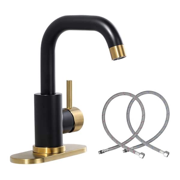 AVITAS 8.9 in. Single Handle Bar Faucet Deckplate Included in Gold and Black