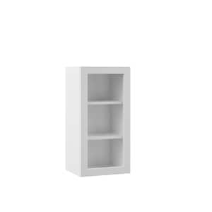 Designer Series Edgeley Assembled 15x30x12 in. Wall Open Shelf Kitchen Cabinet in White