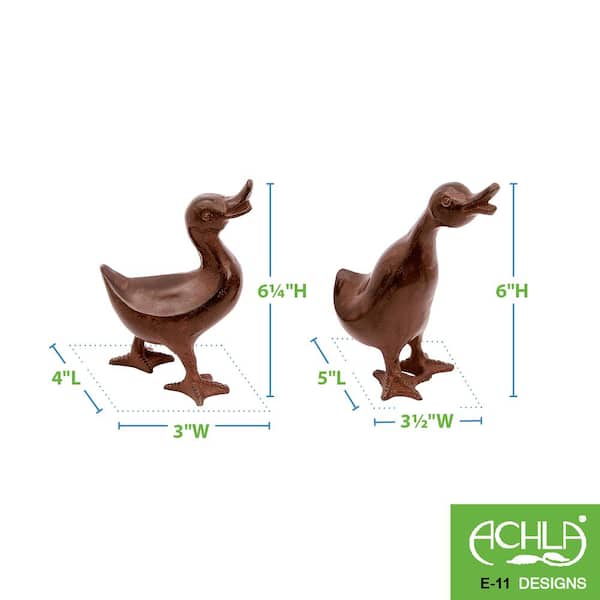 ACHLA DESIGNS Pair of 2 Ducklings Outdoor Garden Statue, 6.5