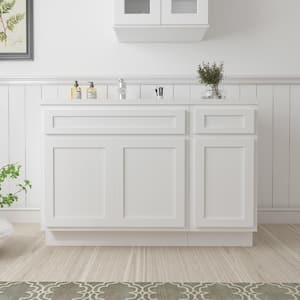 51 in. W x 21 in. D x 32.5 in. H Bath Vanity Cabinet without Top in White