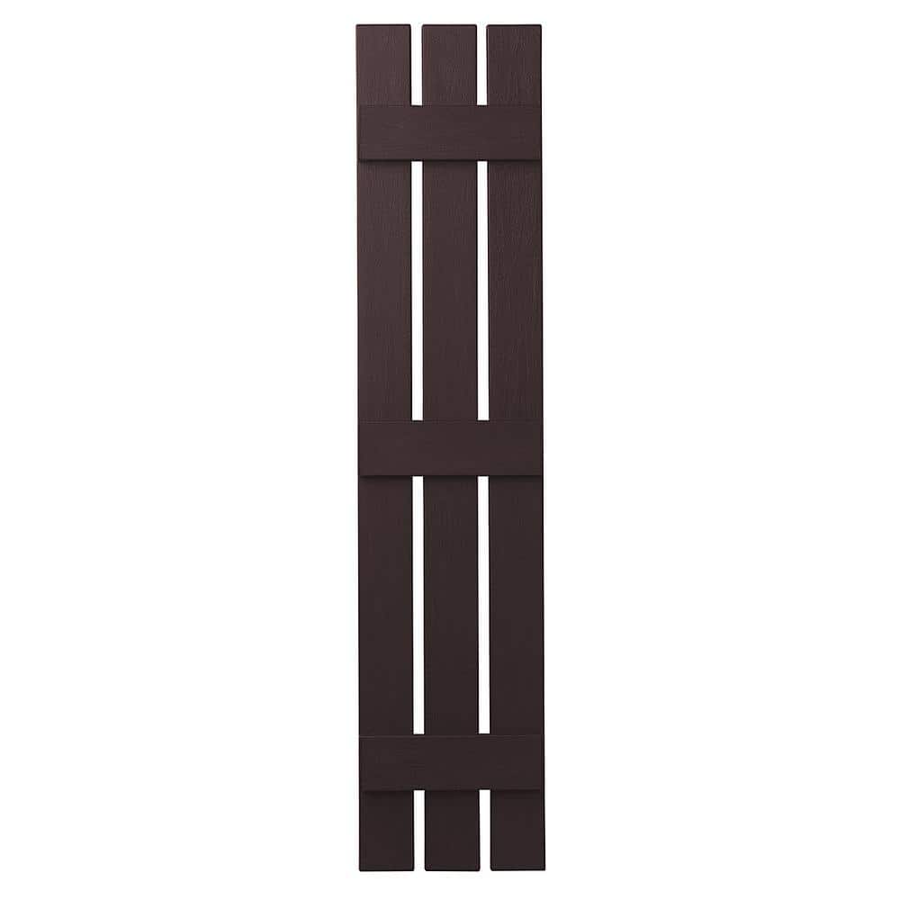 12 in. x 63 in. Polypropylene 3-Board Open Board and Batten Shutters Pair in Winestone price history on PriceWatchPro