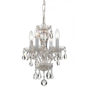 Traditional Crystal 4-Light White Mini Chandelier