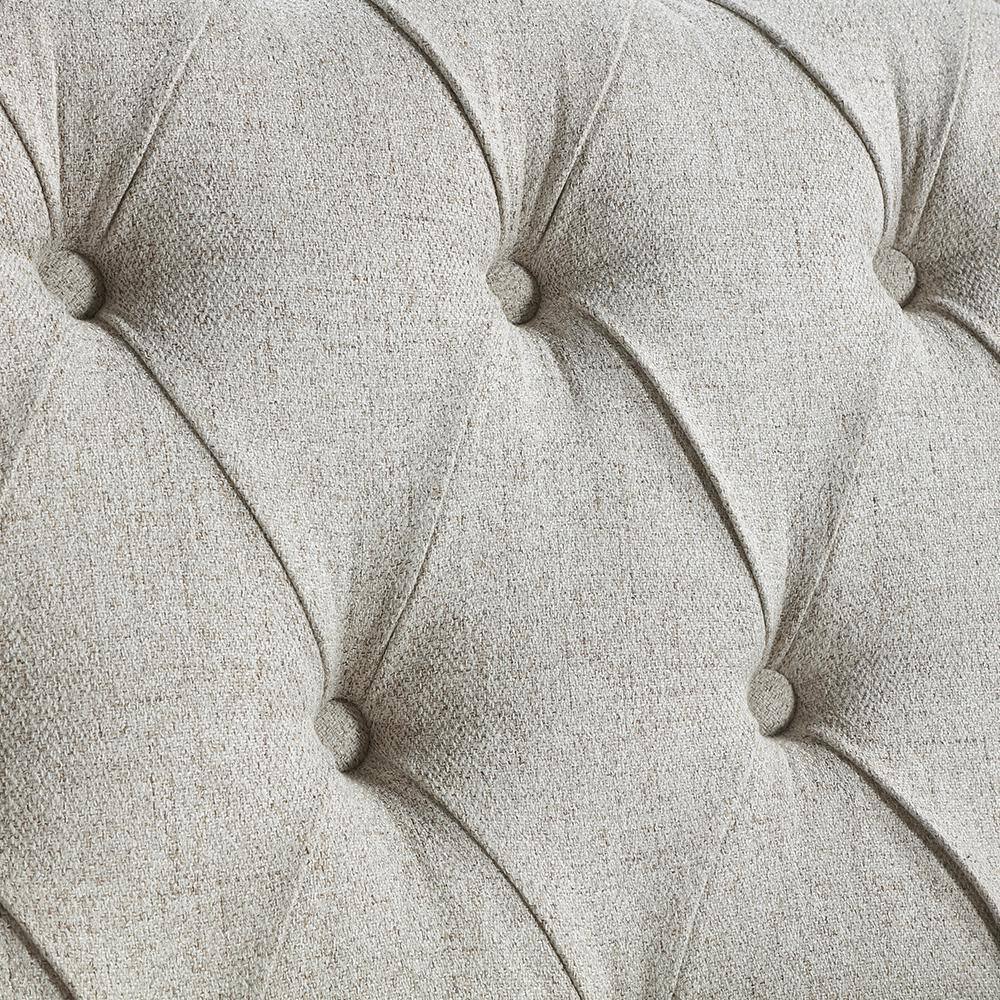 Beige Textured Fabric Upholstery Arm Chair with Wood Legs