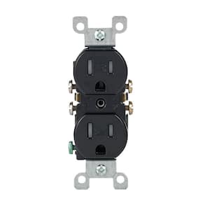 15 Amp Tamper Resistant Duplex Outlet, Black