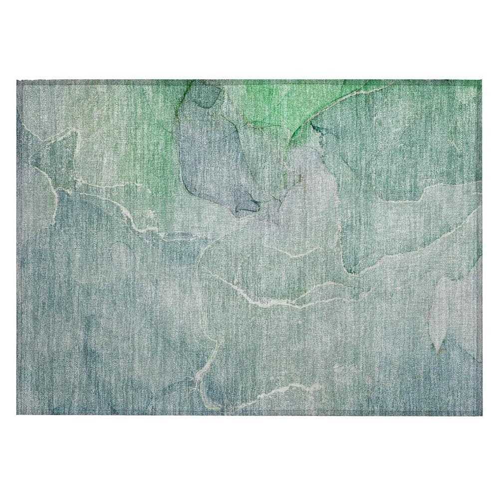 Teal 2 ft. x 3 ft. Abstract Indoor/Outdoor Area Rug price history on PriceWatchPro