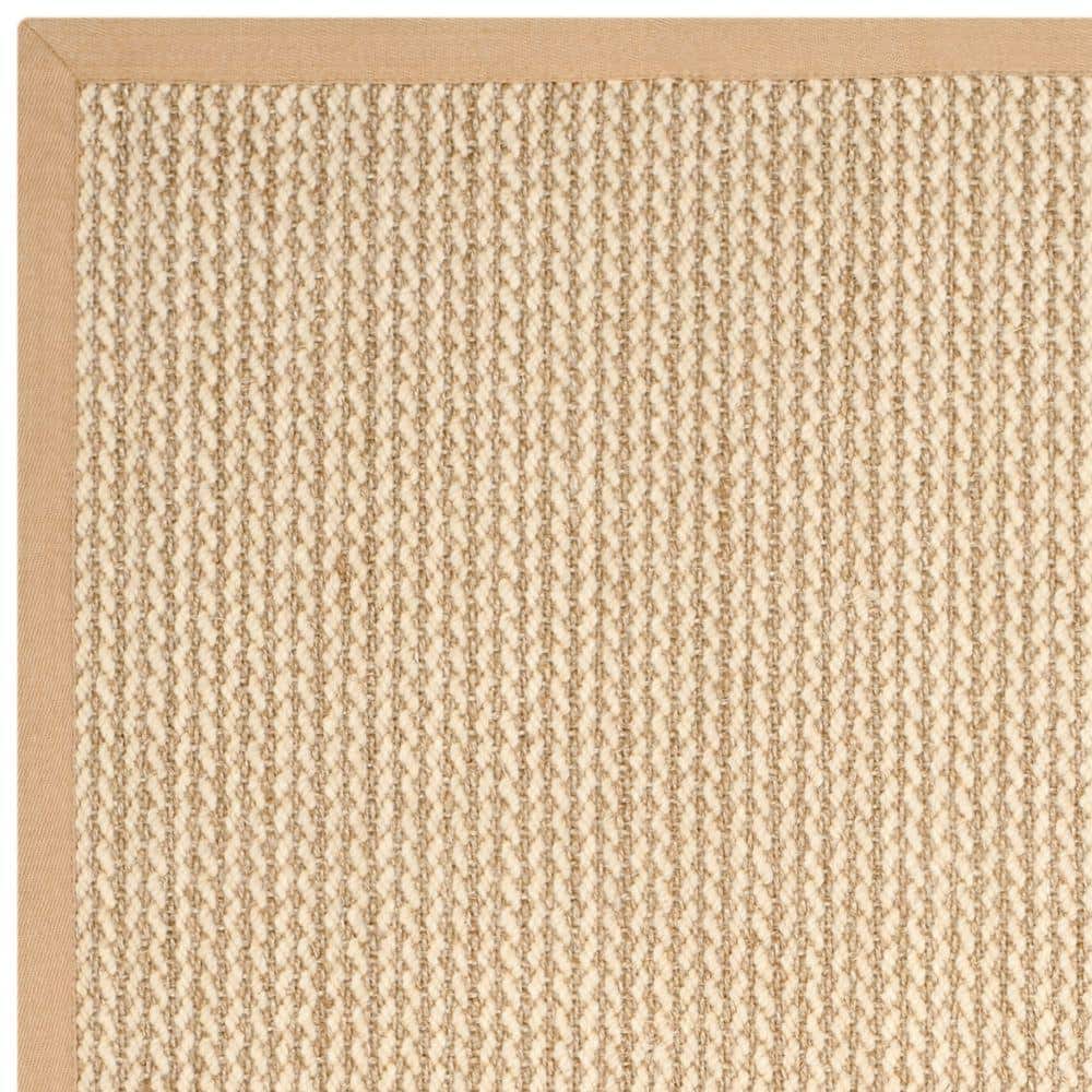 Hand-Knotted Beige Wool Rectangular 6' x 9' Area Rug